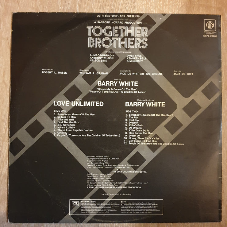 Together Brothers - Original Motion Picture Soundtrack -Barry White, Love Unlimited - The Love Unlimited Orchestra - Vinyl LP Record - Very-Good+ Quality (VG+) - C-Plan Audio