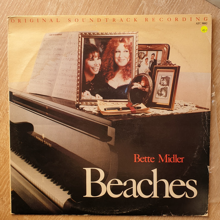 Beaches (Original Soundtrack Recording) - Bette Midler ‎–  - Vinyl LP Record - Very-Good+ Quality (VG+) - C-Plan Audio