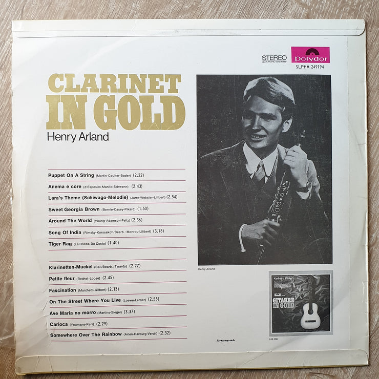 Henry Arland ‎– Clarinet In Gold - Vinyl LP Record - Very-Good+ Quality (VG+) - C-Plan Audio