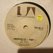 Don McLean ‎– American Pie - Vinyl 7" Record - Opened  - Very-Good Quality (VG) - C-Plan Audio
