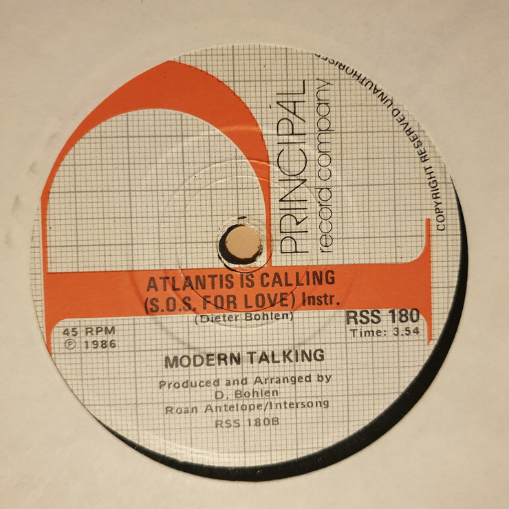 Modern Talking ‎– Atlantis Is Calling (S.O.S. For Love) - Vinyl 7" Record - Opened  - Very-Good Quality (VG) - C-Plan Audio
