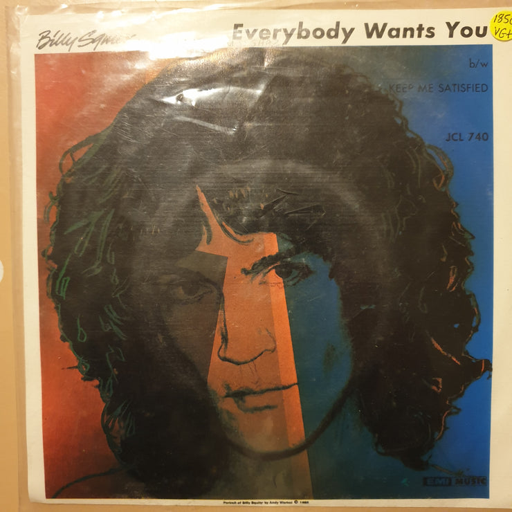 Billy Squier ‎– Everybody Wants You - Vinyl 7" Record - Very-Good+ Quality (VG+) - C-Plan Audio