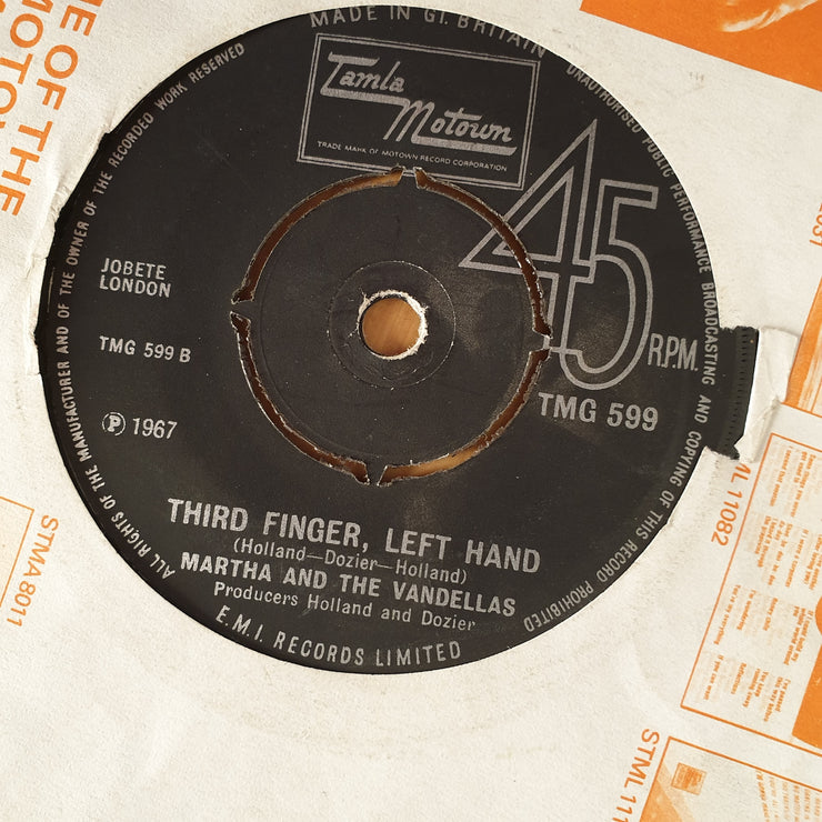 Martha And The Vandellas ‎– Jimmy Mack - Vinyl 7" Record - Opened  - Very-Good Quality (VG) - C-Plan Audio