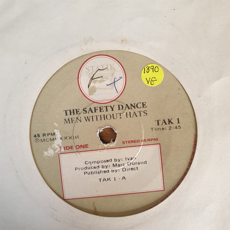 Men Without Hats ‎– The Safety Dance - Vinyl 7" Record - Opened  - Very-Good Quality (VG) - C-Plan Audio
