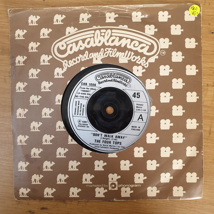 The Four Tops ‎– Don't Walk Away - Vinyl 7" Record - Opened  - Very-Good Quality (VG) - C-Plan Audio