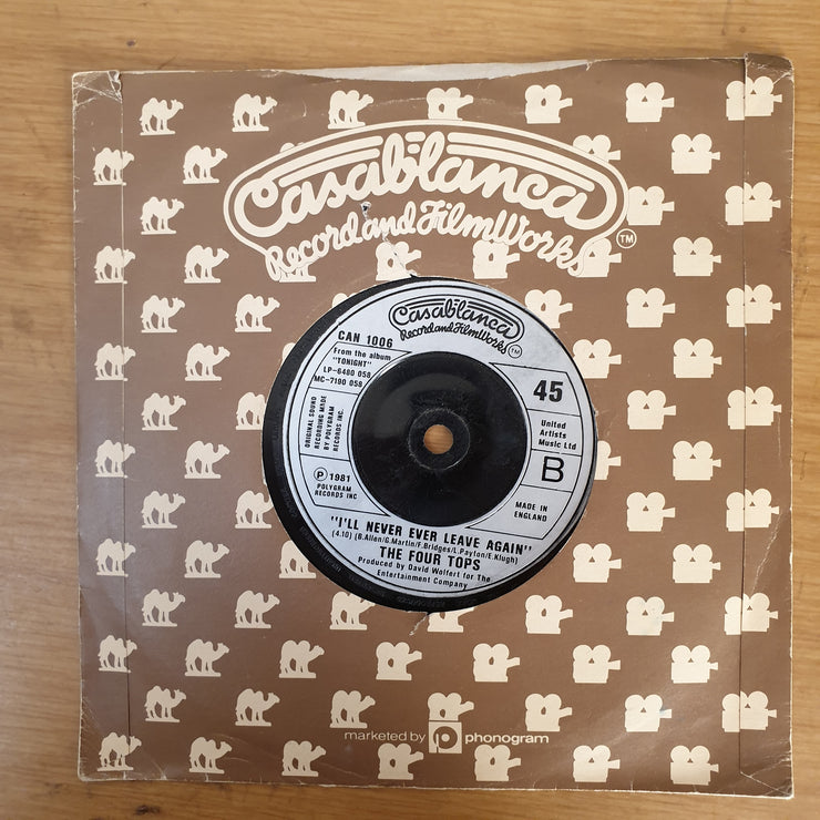 The Four Tops ‎– Don't Walk Away - Vinyl 7" Record - Opened  - Very-Good Quality (VG) - C-Plan Audio