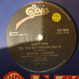 Michael Jackson ‎– Don't Stop 'Til You Get Enough - Vinyl 7" Record - Very-Good+ Quality (VG+) - C-Plan Audio