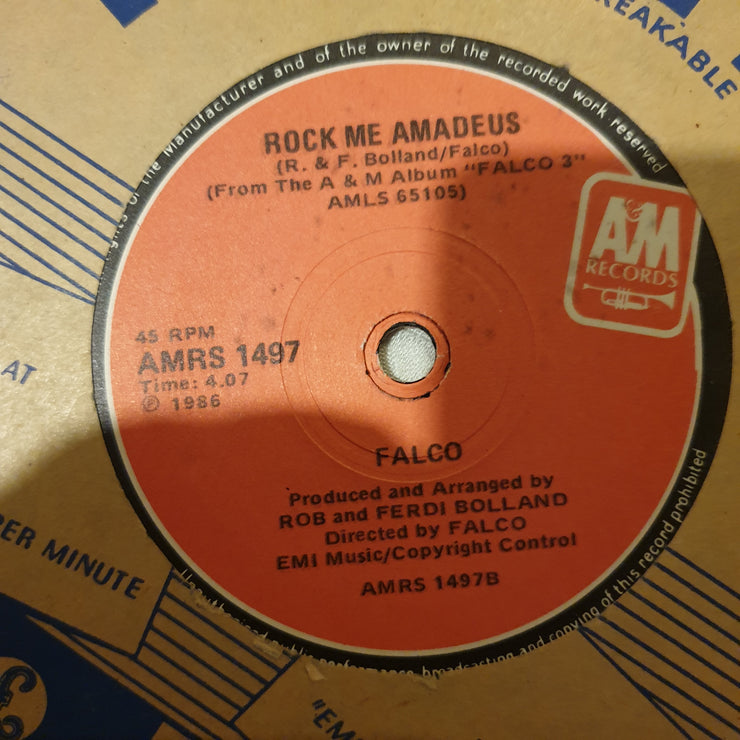 Falco ‎– Rock Me Amadeus - Vinyl 7" Record - Opened  - Very-Good Quality (VG) - C-Plan Audio
