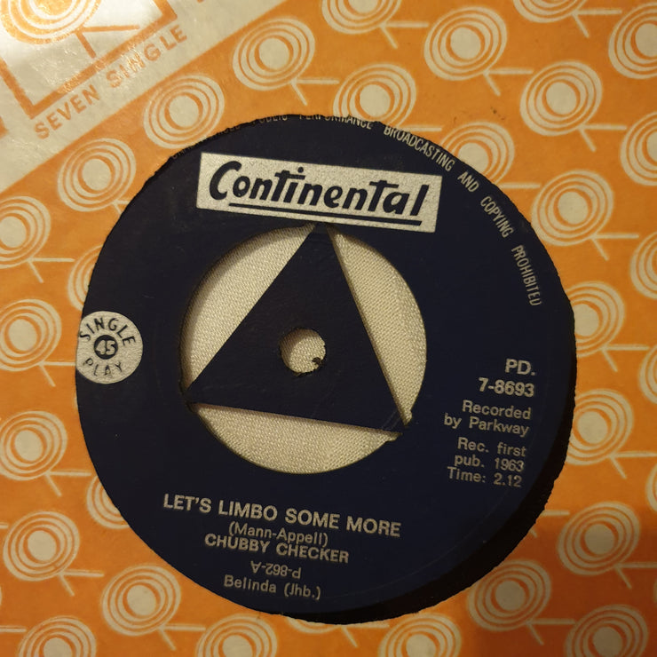 Chubby Checker ‎– Let's Limbo Some More / Twenty Miles - Vinyl 7" Record - Very-Good+ Quality (VG+) - C-Plan Audio