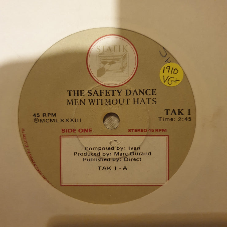 Men Without Hats ‎– The Safety Dance - Vinyl 7" Record - Very-Good+ Quality (VG+) - C-Plan Audio