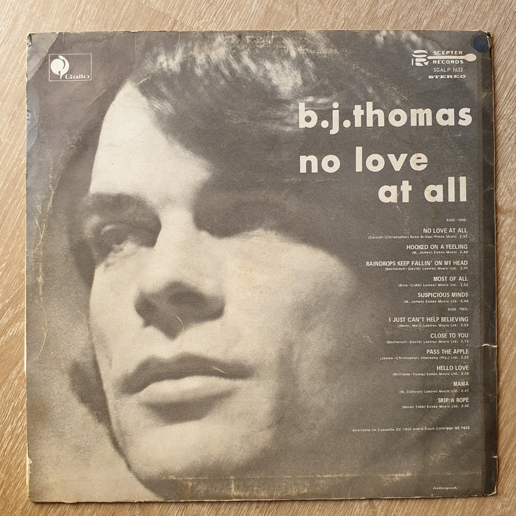 B.J. Thomas ‎– No Love At All - Vinyl LP Record - Opened  - Very-Good- Quality (VG-) - C-Plan Audio
