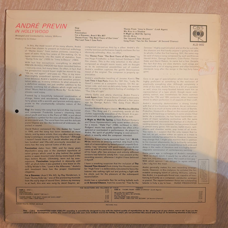 Andre Previn in Hollywood – Vinyl LP Record - Opened  - Very-Good+ (VG+) - C-Plan Audio