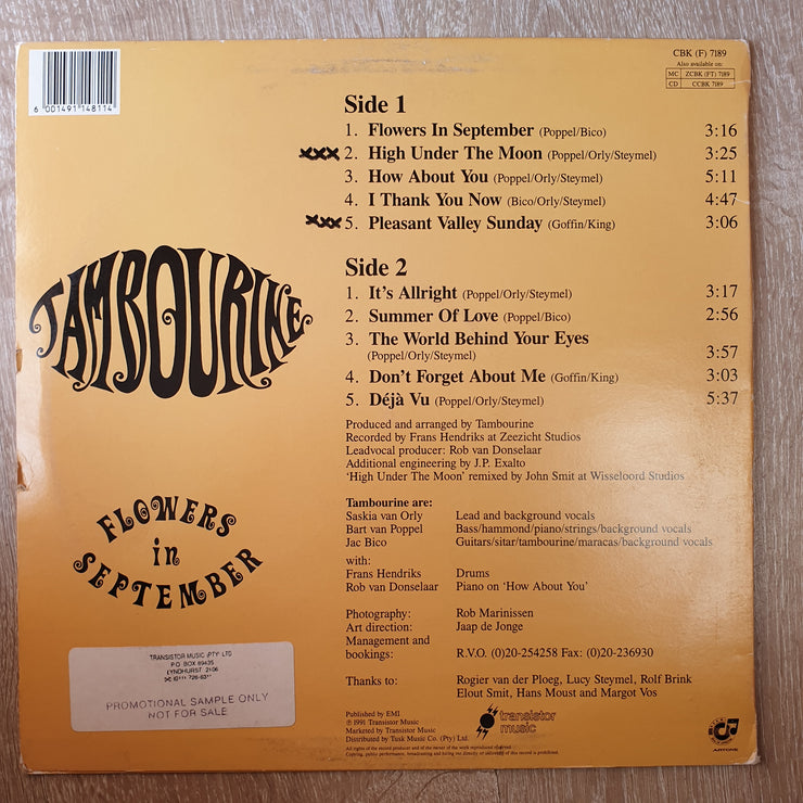 Tambourine ‎– Flowers In September - Vinyl LP Record - Opened  - Very-Good+ (VG+) - C-Plan Audio