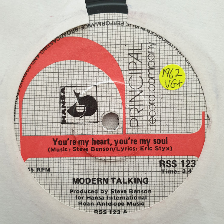 Modern Talking ‎– You're My Heart, You're My Soul - Vinyl 7" Record - Very-Good+ Quality (VG+) - C-Plan Audio