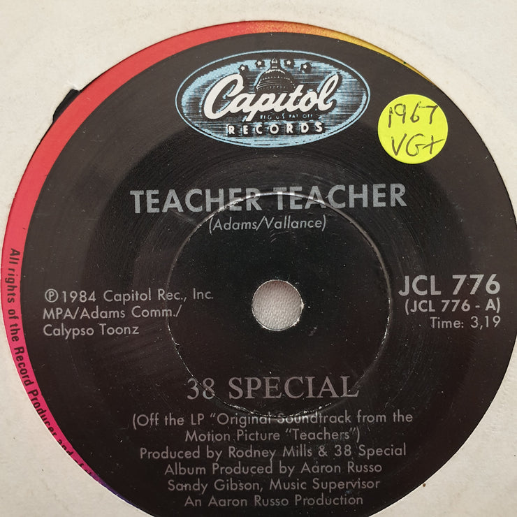 38 Special ‎– Teacher Teacher - Vinyl 7" Record - Very-Good+ Quality (VG+) - C-Plan Audio
