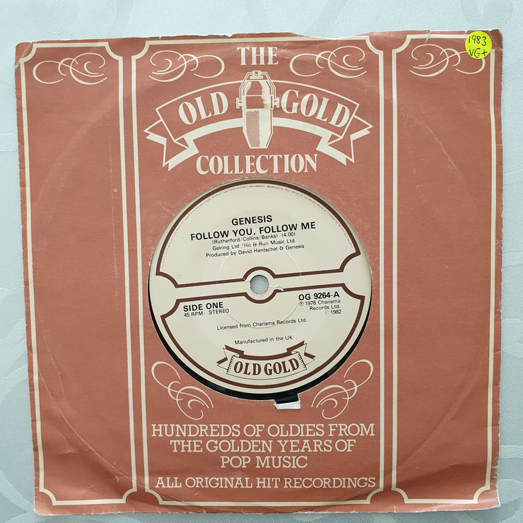 Genesis ‎– Follow You, Follow Me - Vinyl 7" Record - Very-Good+ Quality (VG+) - C-Plan Audio