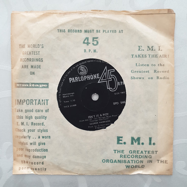 George Harrison ‎– My Sweet Lord - Vinyl 7" Record - Very-Good+ Quality (VG+) - C-Plan Audio