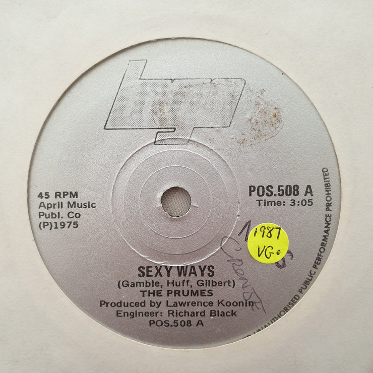 The Prumes ‎– Sexy Ways - Vinyl 7" Record - Opened  - Very-Good Quality (VG) - C-Plan Audio