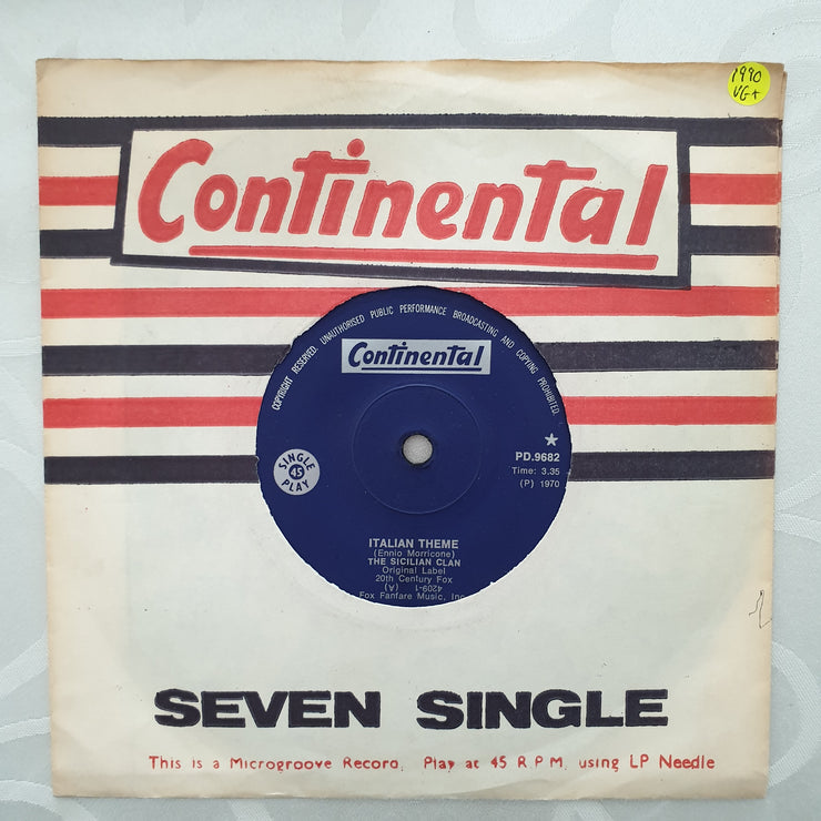 Ennio Morricone ‎– Italian Theme - Vinyl 7" Record - Very-Good+ Quality (VG+) - C-Plan Audio