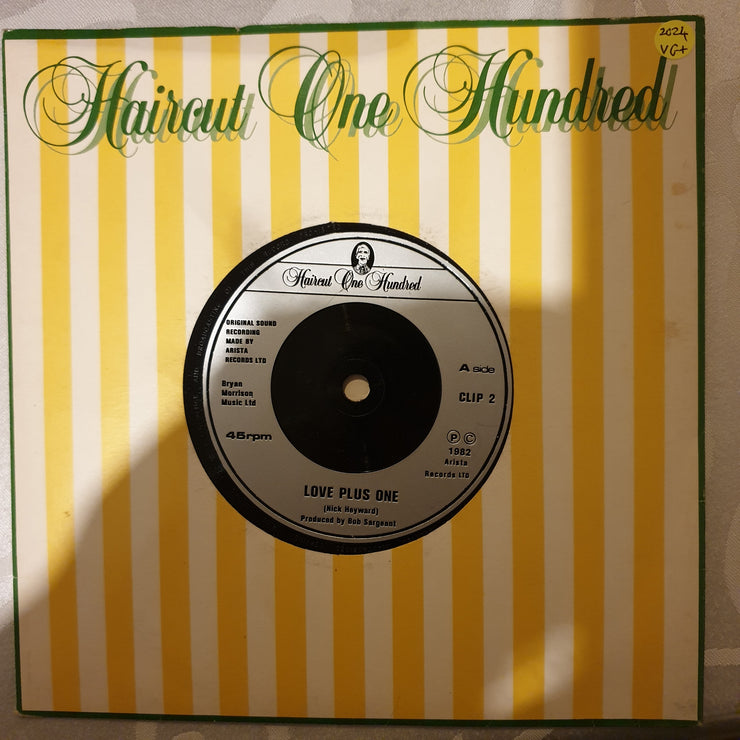 Haircut One Hundred ‎– Love Plus One - Vinyl 7" Record - Very-Good+ Quality (VG+) - C-Plan Audio