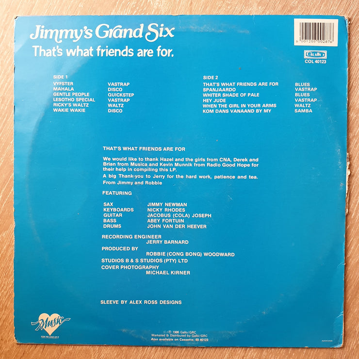 Jimmy's Grand Six ‎– That's What Friends Are For - Vinyl LP Record - Opened  - Very-Good- Quality (VG-) - C-Plan Audio