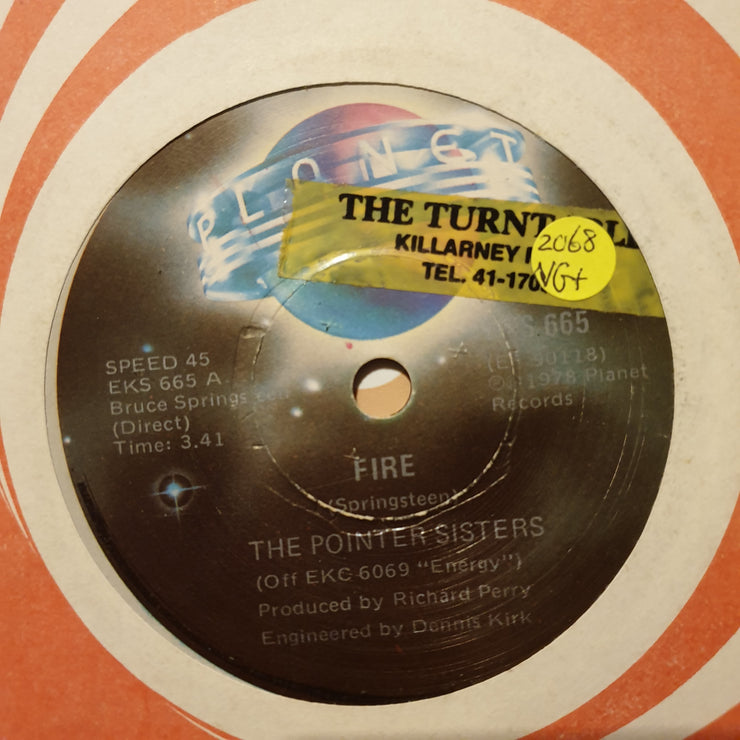Pointer Sisters ‎– Fire -  Vinyl 7" Record - Very-Good+ Quality (VG+) - C-Plan Audio