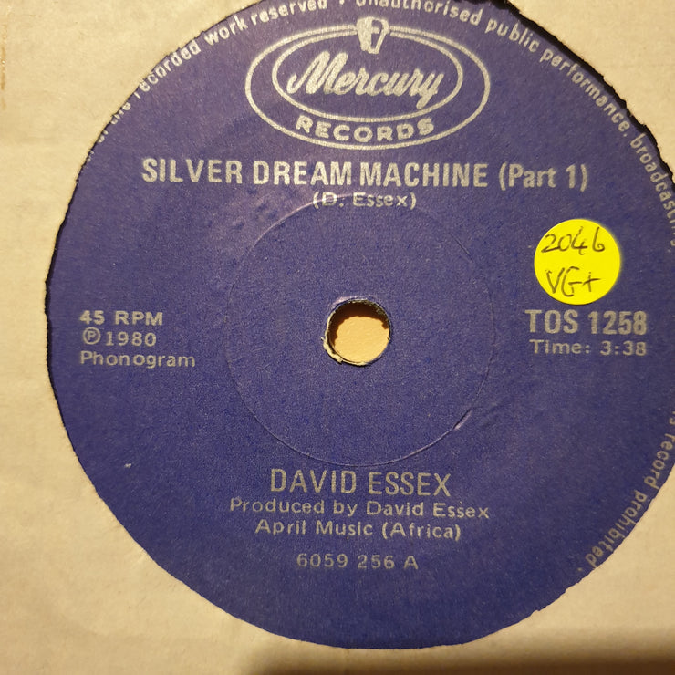 David Essex ‎– Silver Dream Machine - Vinyl 7" Record - Very-Good+ Quality (VG+) - C-Plan Audio