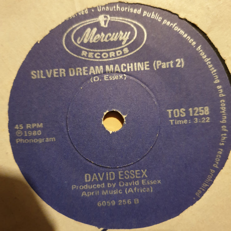 David Essex ‎– Silver Dream Machine - Vinyl 7" Record - Very-Good+ Quality (VG+) - C-Plan Audio