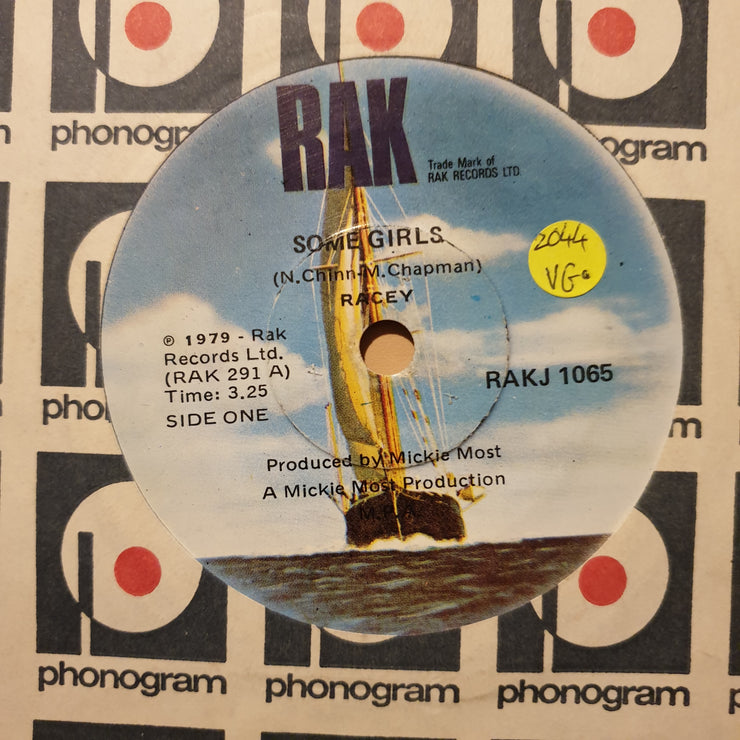 Racey ‎– Some Girls - Vinyl 7" Record - Opened  - Very-Good Quality (VG) - C-Plan Audio