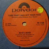 Marti Webb ‎– Take That Look Off Your Face - Vinyl 7" Record - Very-Good- Quality (VG-) - C-Plan Audio
