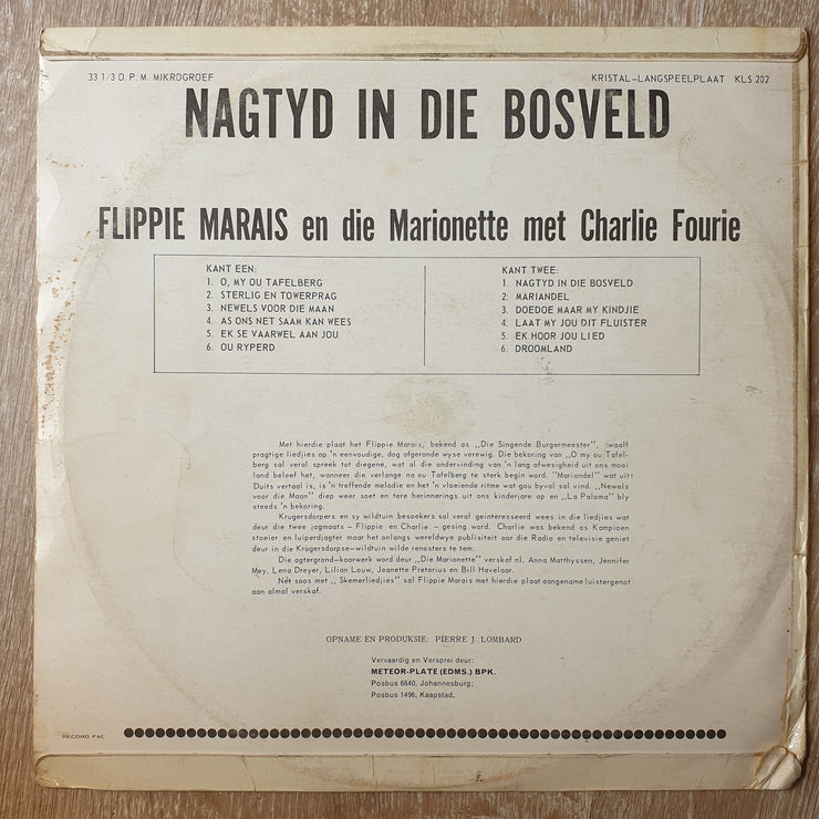 Flippie Marais - Nagtyd in die Bosveld - Vinyl LP Record - Opened  - Fair Quality (F) - C-Plan Audio