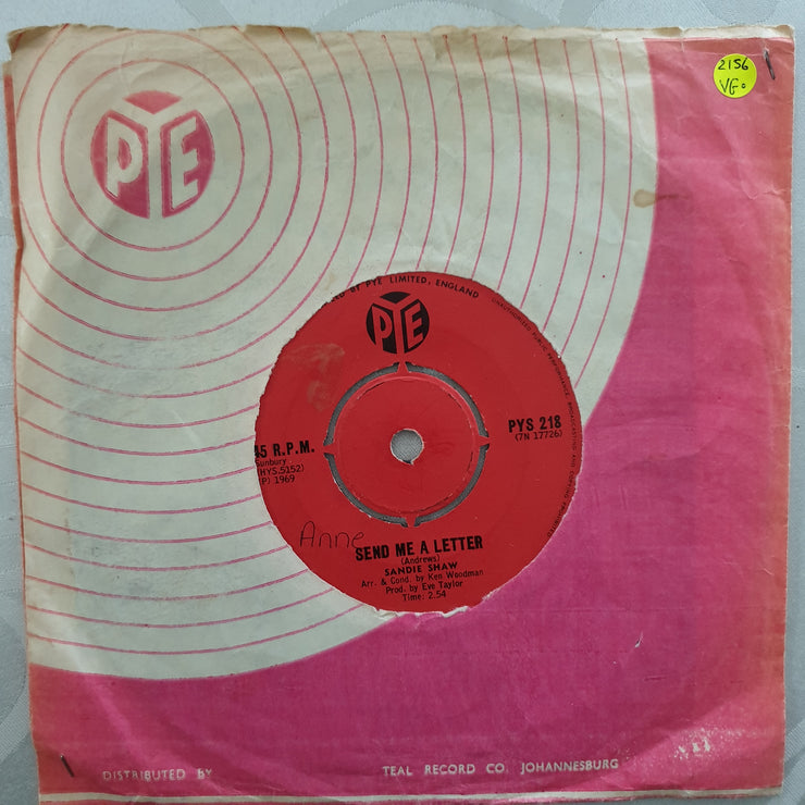 Sandie Shaw ‎– Think It All Over - Vinyl 7" Record - Very-Good Quality (VG) - C-Plan Audio