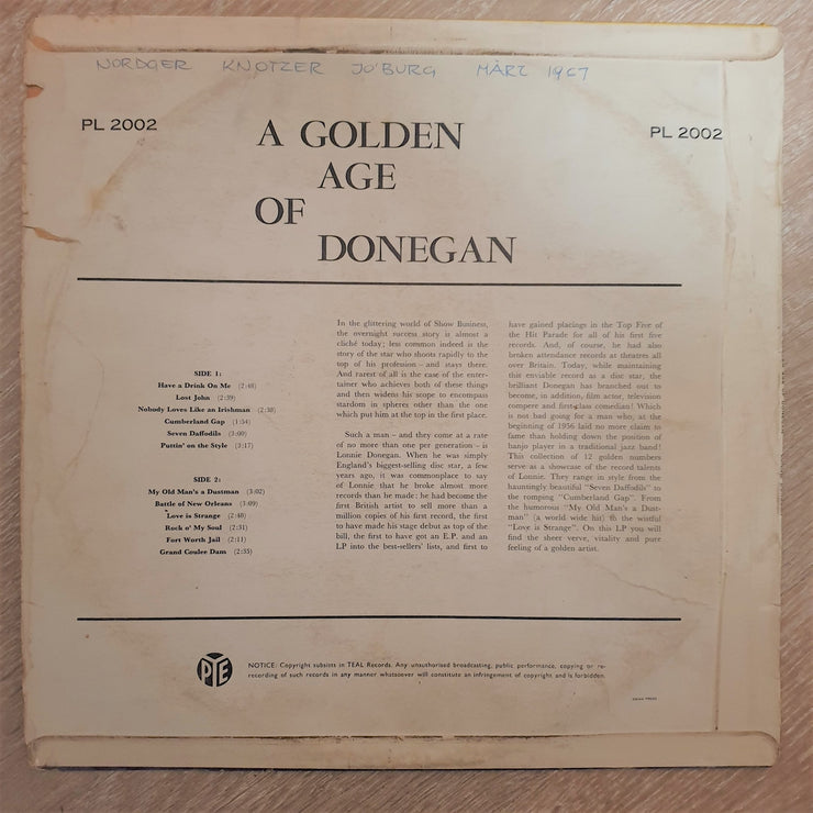Donegan - Golden Age of Donegan - Vinyl LP Record - Good+ Quality (G+) - C-Plan Audio