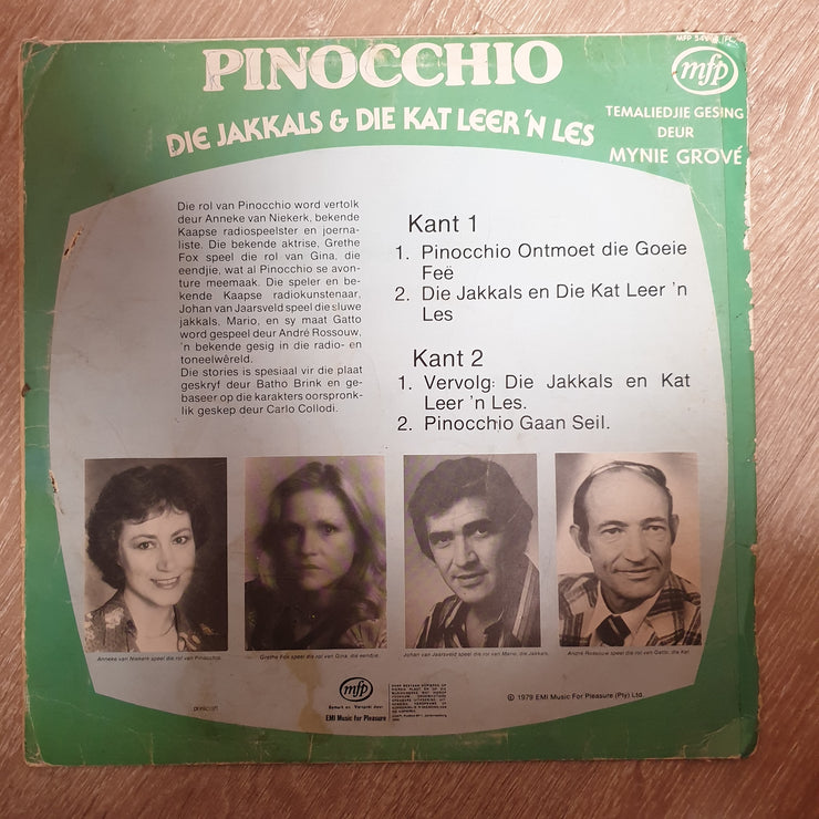 Pinocchio - Die Jakkals & Die Kat Leer 'n Les - Mynie Grove - Vinyl LP Record - Very-Good- Quality (VG-) - C-Plan Audio
