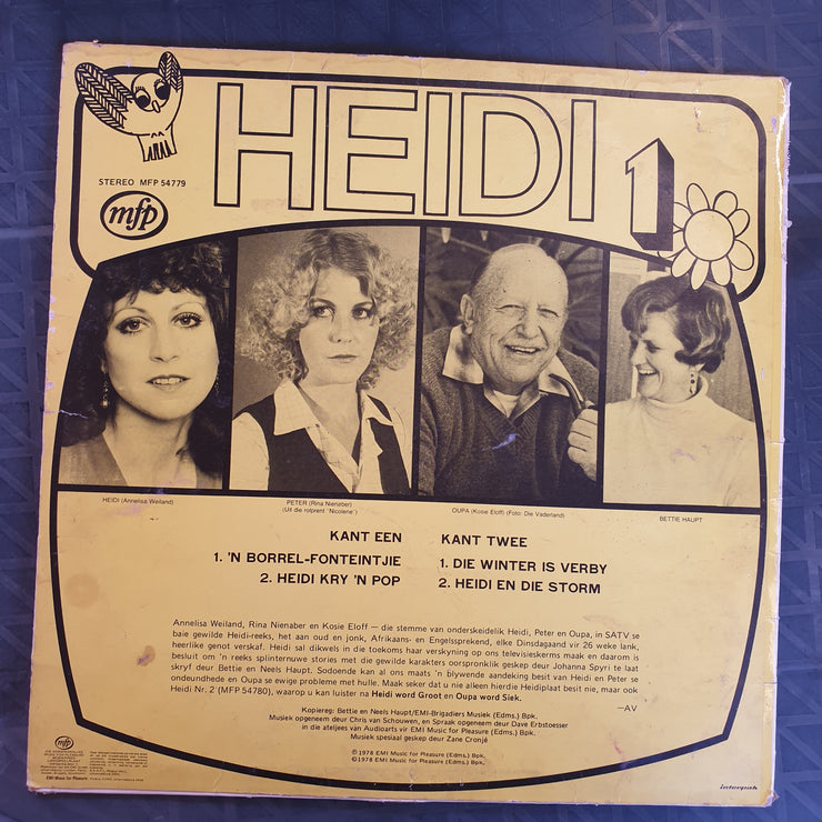 Heidi 1 - Afrikaanse Weergawe - Vinyl LP Record - Opened  - Very-Good Quality (VG) - C-Plan Audio