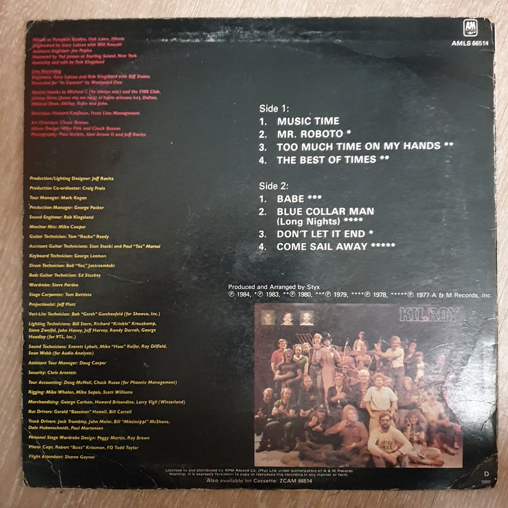 Styx - Caught In The Act - Live - Vinyl LP Record - Very-Good- Quality (VG-) - C-Plan Audio