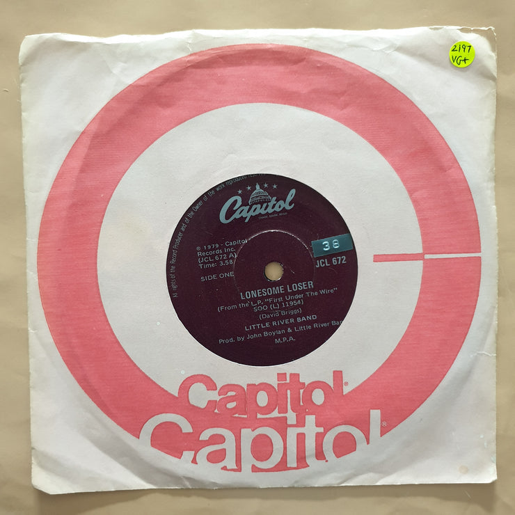 Little River Band ‎– Lonesome Loser - Vinyl 7" Record - Very-Good+ Quality (VG+) - C-Plan Audio