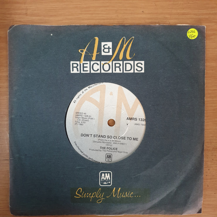 The Police ‎– Don't Stand So Close To Me - Vinyl 7" Record - Very-Good+ Quality (VG+) - C-Plan Audio