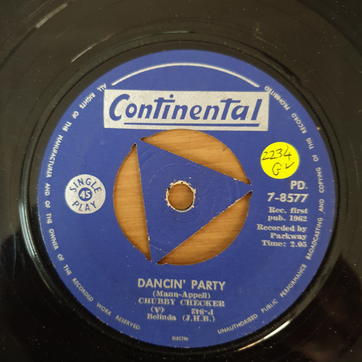 Chubby Checker - Dancin' Party - Vinyl 7" Record - Good Quality (G) - C-Plan Audio