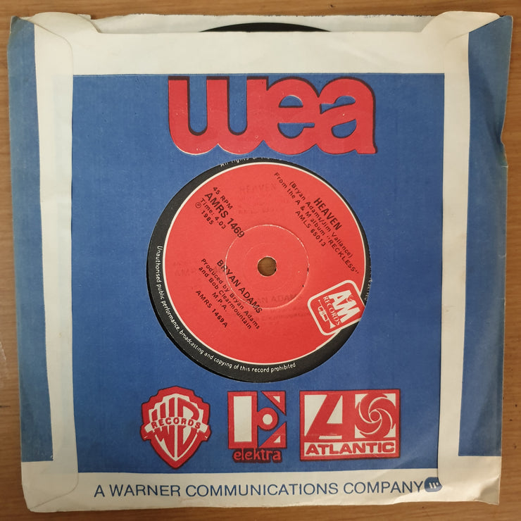 Bryan Adams ‎– Heaven / I'm Ready - Vinyl 7" Record - Very-Good+ Quality (VG+) - C-Plan Audio