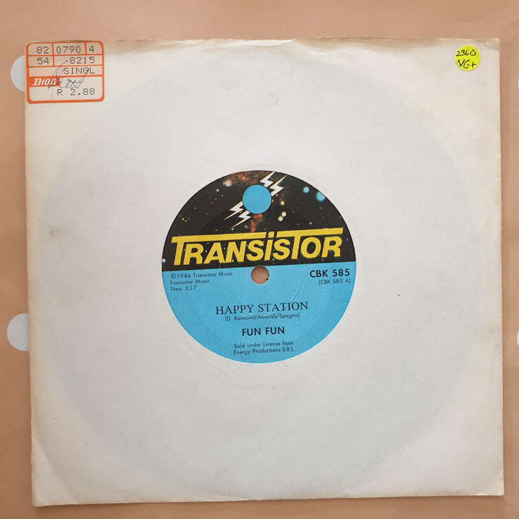 Fun Fun ‎– Happy Station - Vinyl 7" Record - Very-Good+ Quality (VG+) - C-Plan Audio