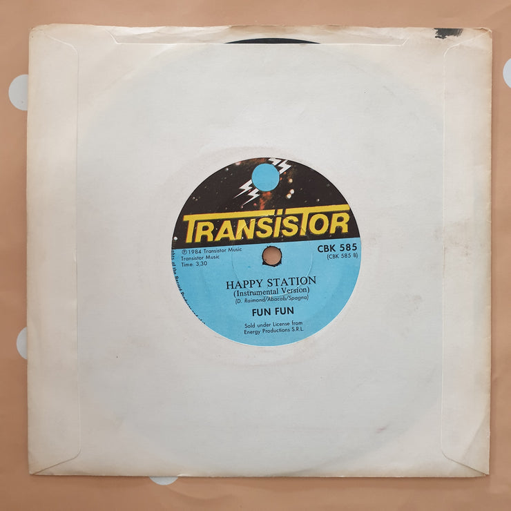 Fun Fun ‎– Happy Station - Vinyl 7" Record - Very-Good+ Quality (VG+) - C-Plan Audio