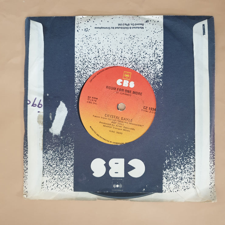 Crystal Gayle ‎– Half The Way - Vinyl 7" Record - Very-Good+ Quality (VG+) - C-Plan Audio