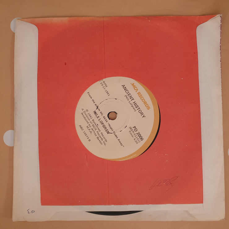 Nils Lofgren ‎– Night Fades Away - Vinyl 7" Record - Very-Good+ Quality (VG+) - C-Plan Audio