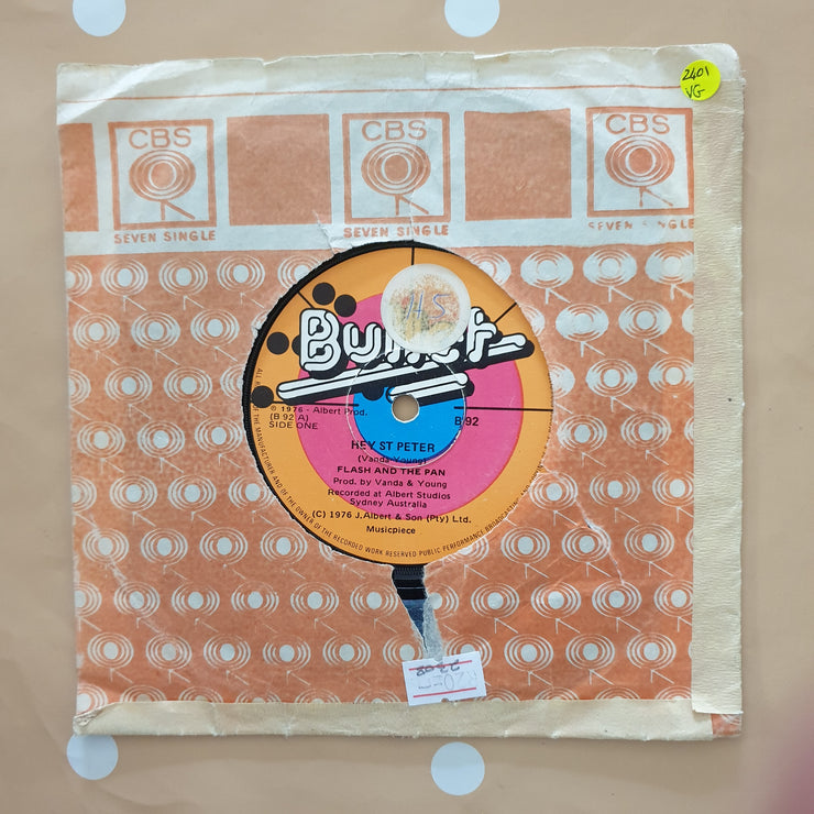 Flash And The Pan ‎– Hey, St.Peter - Vinyl 7" Record - Very-Good Quality (VG) - C-Plan Audio