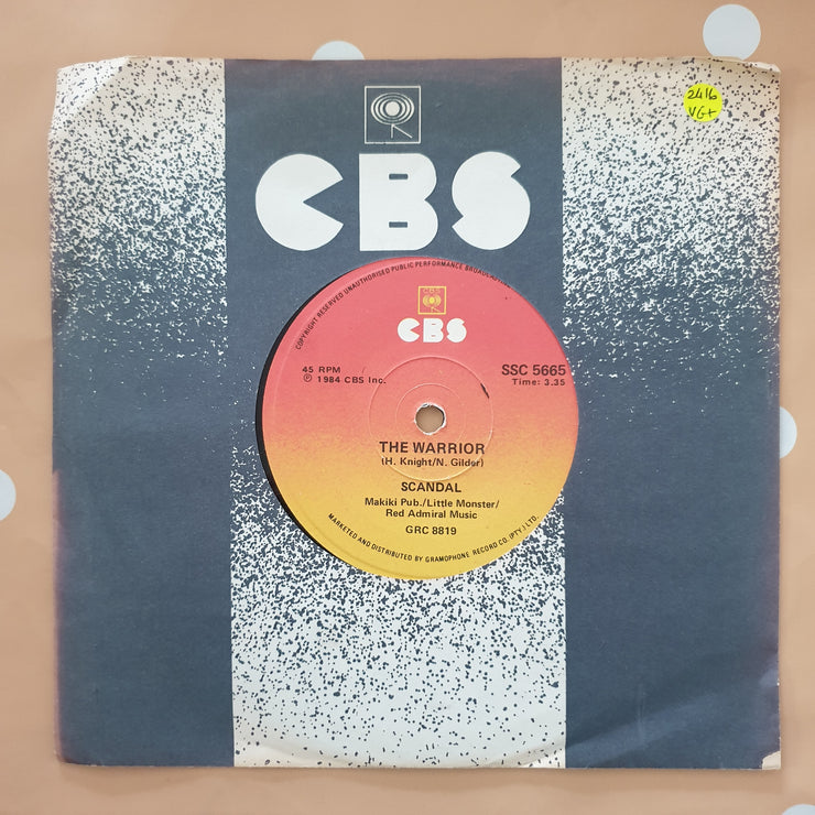 Scandal Featuring Patty Smyth ‎– The Warrior - Vinyl 7" Record - Very-Good+ Quality (VG+) - C-Plan Audio