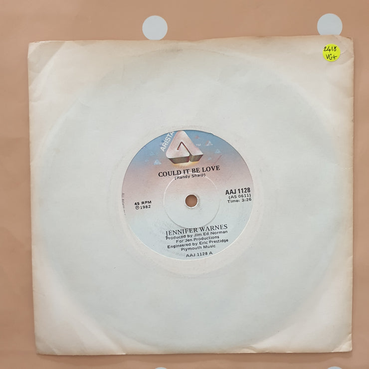 Jennifer Warnes ‎– Could It Be Love - Vinyl 7" Record - Very-Good+ Quality (VG+) - C-Plan Audio