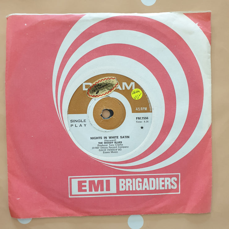 The Moody Blues ‎– Nights In White Satin - Vinyl 7" Record - Very-Good Quality (VG) - C-Plan Audio
