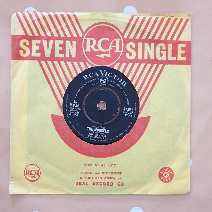 The Monkees ‎– (Theme From) The Monkees / I Wanna Be Free - Vinyl 7" Record - Very-Good Quality (VG) - C-Plan Audio