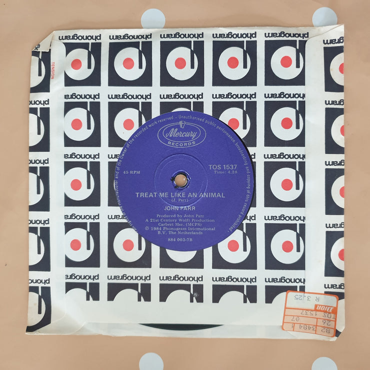 John Parr ‎– St. Elmo's Fire (Man In Motion) - Vinyl 7" Record - Very-Good+ Quality (VG+) - C-Plan Audio